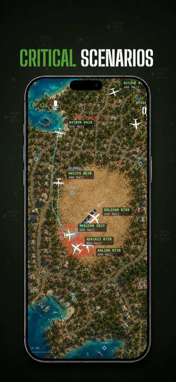 ATC Simulator Pro radar screen