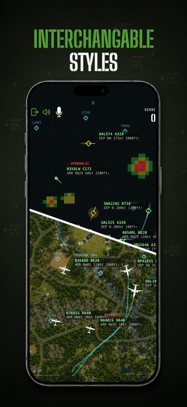 Radar screen showing both visual styles